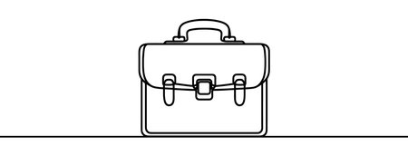 Continuous line drawing representing a business briefcaseのイラスト素材