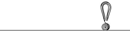 Continuous linear drawing of exclamation mark. One line drawing exclamation mark. Exclamation mark in one line style. Vector illustration.のイラスト素材