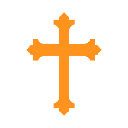Christian cross icon. Christian cross icon isolated on white background. Church symbol. Vector illustrationのイラスト素材