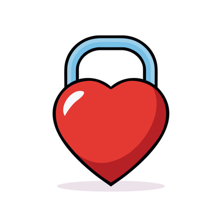 Kettlebell icon. Kettlebell with heart shape expressing love for working out, promoting a healthy lifestyle, and passion for fitness. Vector illustrationのイラスト素材