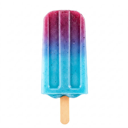 Ombre fruit ice pop isolated on white background. Frozen dessert on a stick with color gradient...
