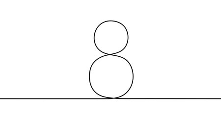 Number 8 in one line art style. Drawing of the digit eight with editable black stroke on a white...