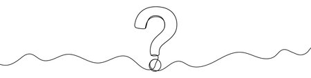 Question mark icon drawn with one line. Black outline of a question mark made with a single...