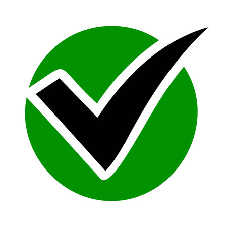 Checkmark icon. Colored checkmark icons isolated on white background. Vector illustration.のイラスト素材