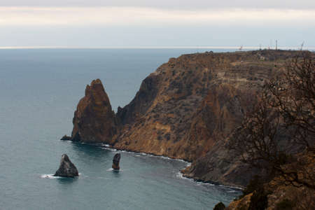 mountain in the seaの写真素材
