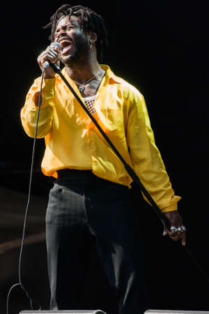 Kayus Bankole sings at a concert in Moscow, Russia, festival Park Live, July 29, 2018のeditorial素材
