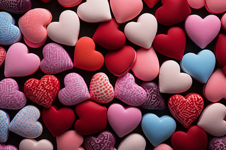 Sweetheart Candy Hearts. Pastel confections patterned backgroundの素材
