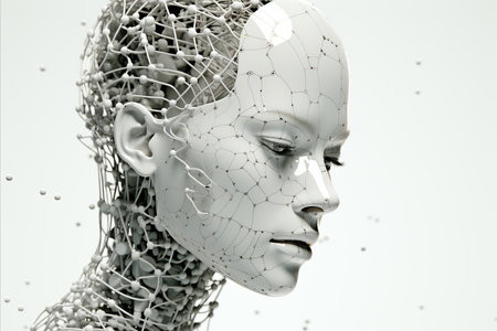 Advanced Robot Assistant on white background.の素材