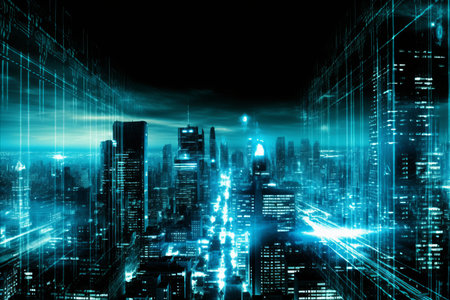 Exquisite Futuristic Metropolis. An Enthralling Glimpse into the Vibrant Urban Landscape of Tomorrowの素材