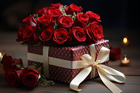 Romantic Valentines Day Deliveries. Express your Love with Stylishly Packaged Red Rosesの素材