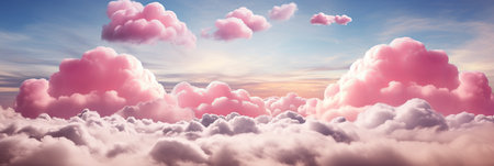 Beautiful Romantic Pink Clouds Background - Perfect for Valentines Day Celebration Bannerの素材