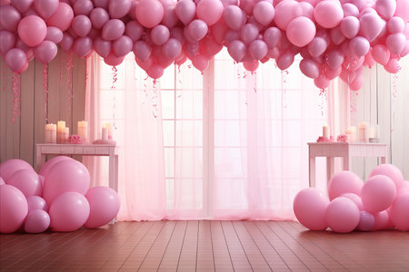 Valentines Day Photophone with Pink Balloons - Perfect for Showcasing Your Productsの素材