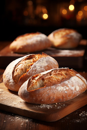 Capturing the Alluring Aroma of Freshly Baked Bread in a Visually Tempting Vertical Sceneの素材