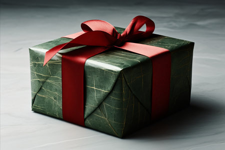 Elegantly Wrapped Gift Box with copyspaceの素材