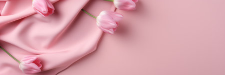 Elegant tulips Banner with Copy Space Frame for Valentines Day or Wedding Events, spring, easterの素材
