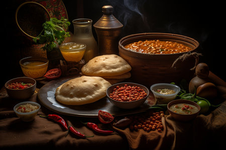 Savor the Exquisite Flavor. Indulge in the Aromatic Delight of Traditional Indian Dish Chole Bhatureの素材