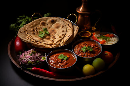 Savor the Exquisite Flavor. Indulge in the Aromatic Delight of Traditional Indian Dish Chole Bhatureの素材