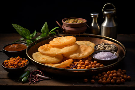 Savor the Exquisite Flavor. Indulge in the Aromatic Delight of Traditional Indian Dish Chole Bhatureの素材