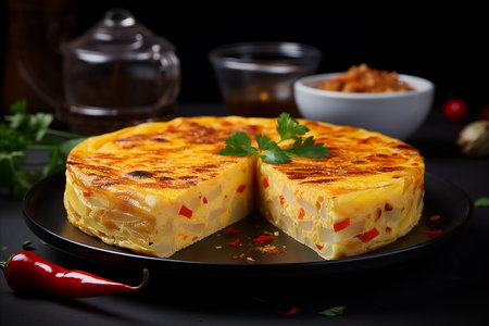 Aromatic Spanish Omelette Tortilla Espanola - Delicious and Perfect for Any Occasion or Gatheringの素材