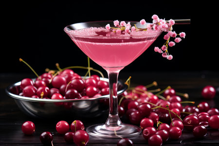 Exquisite Cosmopolitan Cocktail with Breathtaking Copy Space for Beverage Advertisement and Recipesの素材