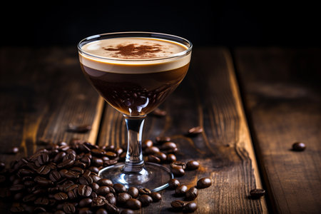 Enchanting Espresso Martini. Ideal for Copy Space, Design Projects, and Marketingの素材