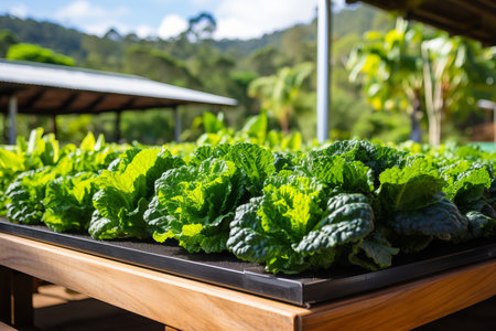 Organic nutrient-packed vegetable sprouts. essential tips for growing and planting in garden bedsの素材