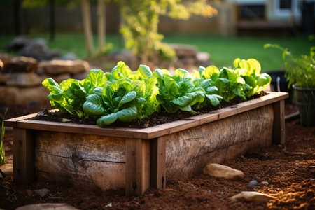 Green vegetable sprouts for planting in garden beds - fresh and organic produce for home gardeningの素材
