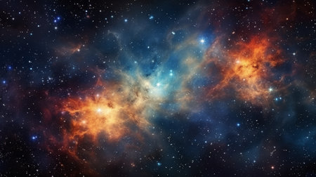 Colorful space galaxy cloud nebula stary night cosmos universe science astronomyの素材