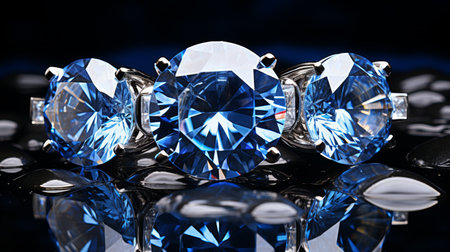 Elegant gold ring with large blue stone - exquisite close-up jewelry for stylish look. Sapphireの素材