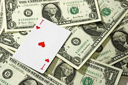 Card and dollars.
