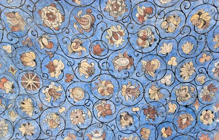 Flower ornament (18 centuries) on a ceiling in the St.Basil's Cathedral (Pokrovsky Cathedral) (1555-1561).のeditorial素材