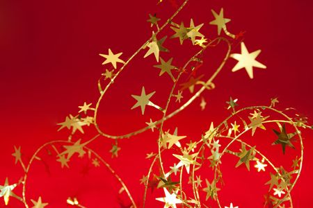 Christmas decoration with red background. の写真素材