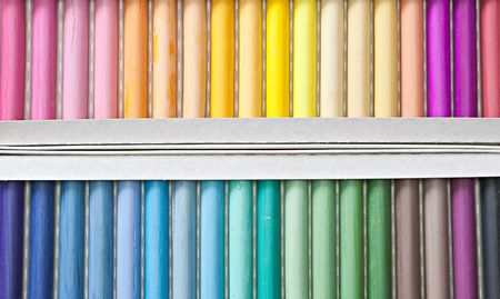 Set of pastels in various tones, backgroundの写真素材