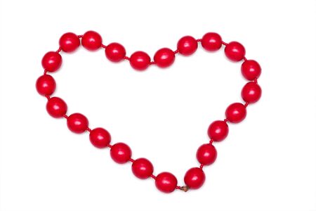 Red necklace  isolated on a white background.の写真素材