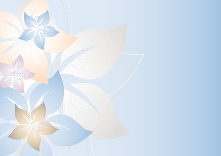 Floral background in a blue and yellow colors.のイラスト素材