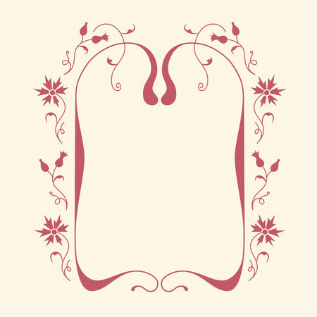 Blank card with floral pattern.のイラスト素材