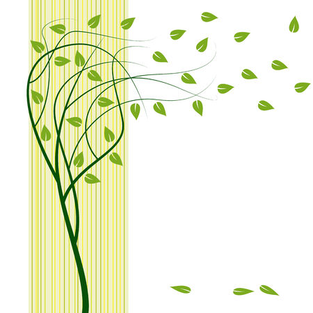 Abstract summer wind tree design.のイラスト素材
