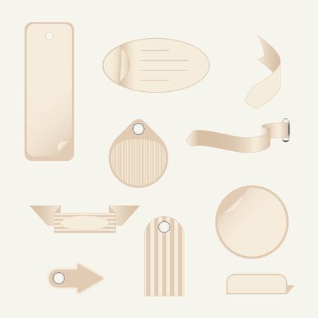 set of vintage discount tickets, labels, stamps, stickers, corners, tags.のイラスト素材