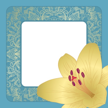 Vector illustration for greeting card with lilies.のイラスト素材