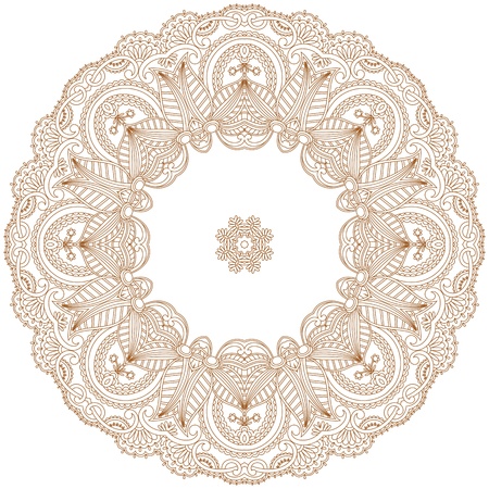 illustration with vintage pattern for print, embroidery のイラスト素材