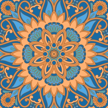 vintage pattern for print, embroidery  you can use this pattern for carpet, shawl, pillow, cushion  のイラスト素材