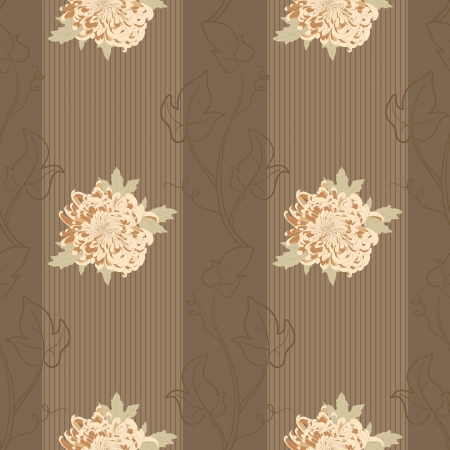 Vector illustration seamless background with chrysanthemum.のイラスト素材