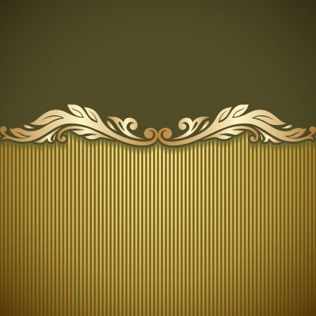 Illustration with vintage gold ornament and place for text.のイラスト素材