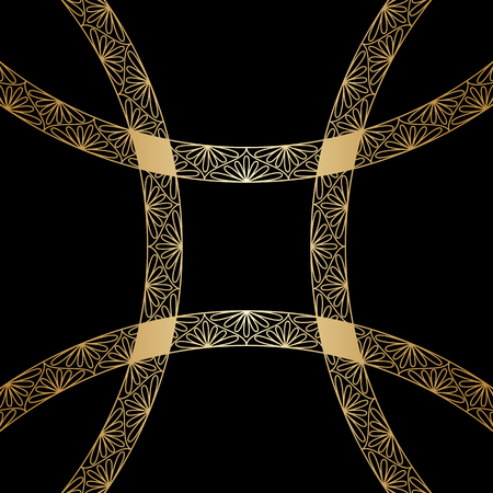 Vector illustration with vintage gold floral ornament.のイラスト素材