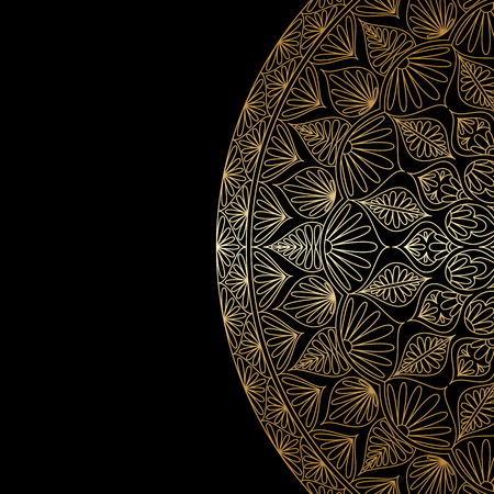 Vector illustration with vintage gold ornament and place for text.のイラスト素材