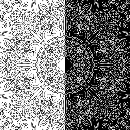 Vector illustration with vintage pattern for print, embroidery.のイラスト素材