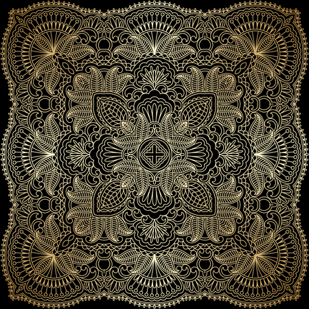 vintage pattern for print, embroidery (you can use this pattern for carpet, shawl, pillow, cushion).のイラスト素材