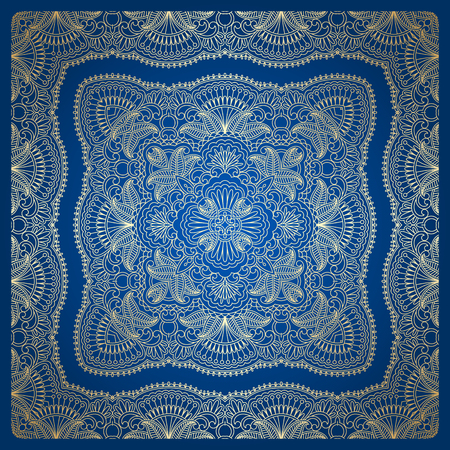 vintage pattern for print, embroidery (you can use this pattern for carpet, shawl, pillow, cushion).のイラスト素材