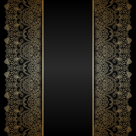 Vector greeting or invitation card with vintage lace floral pattern and place for text.のイラスト素材