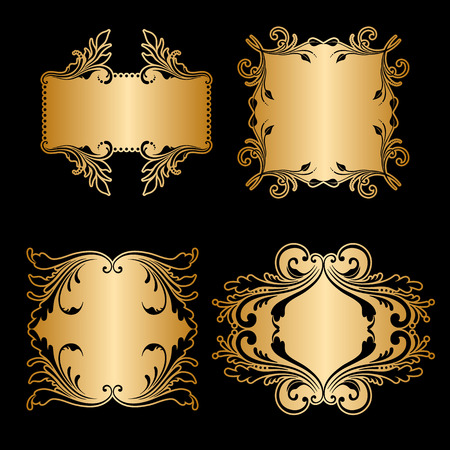 Vector set of borders, decorative elementsのイラスト素材